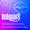 ReAquav8 lubricant advertisement with water droplets on a blue and purple gradient background.
