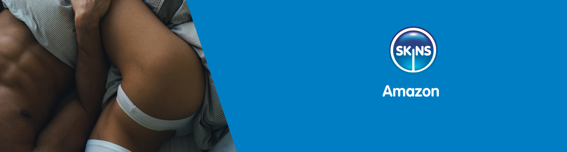 Half naked couple laid in bed next to each other