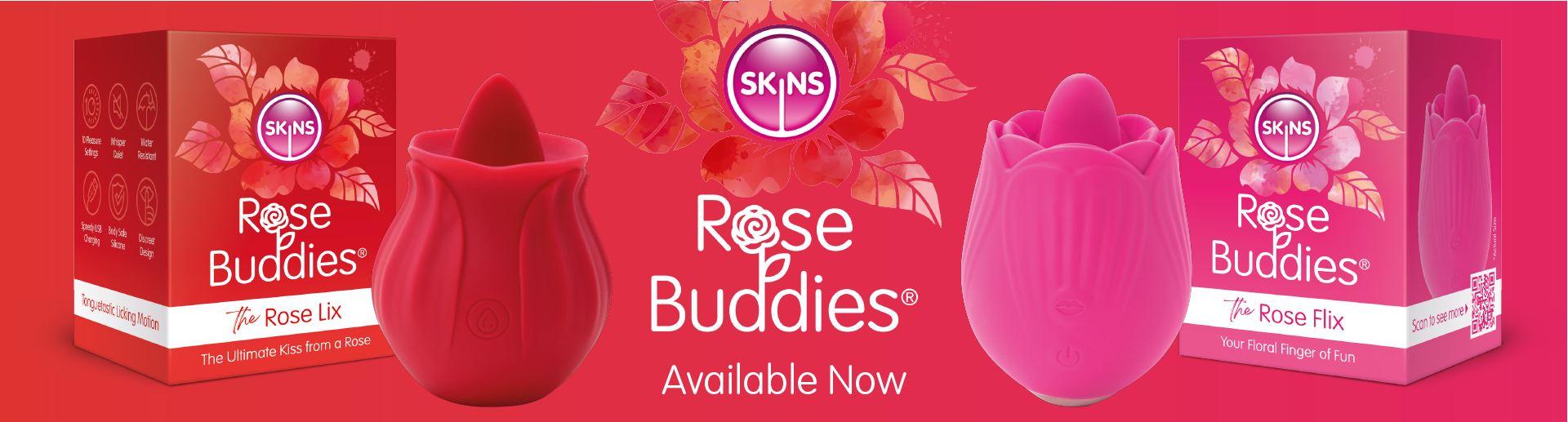 Skins Rose Buddies web banner. Rose Lix and Rose FLix
