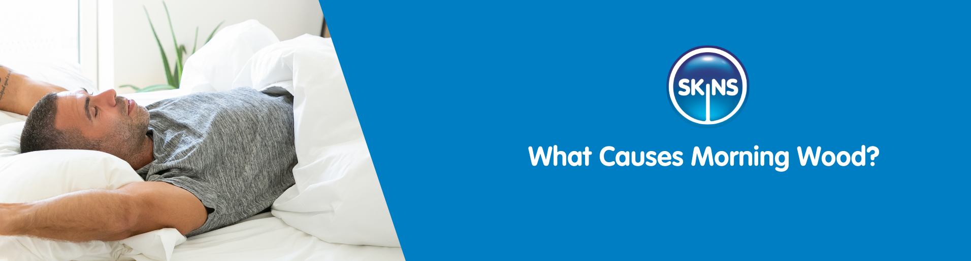 A man in bed just waking up