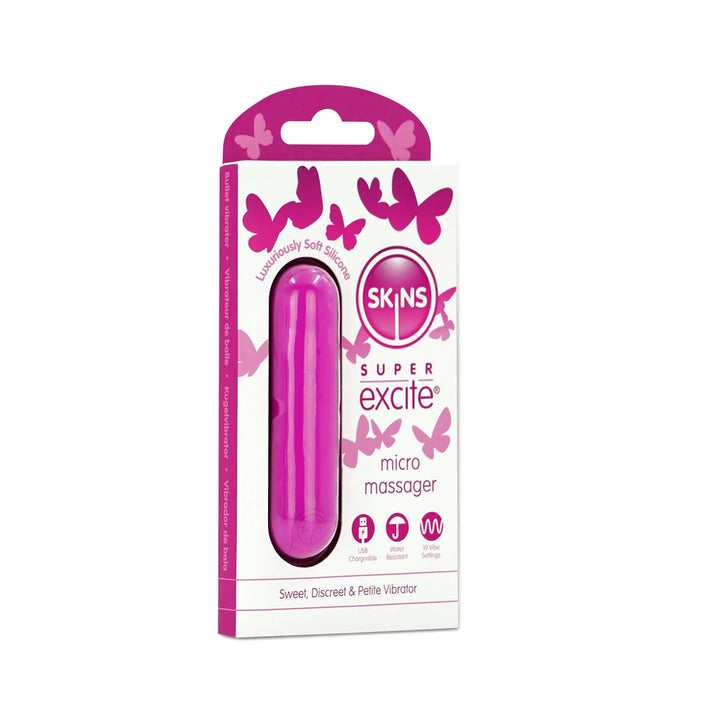 Skins Super Excite Rechargeable Pink Bullet Skins Sexual Health