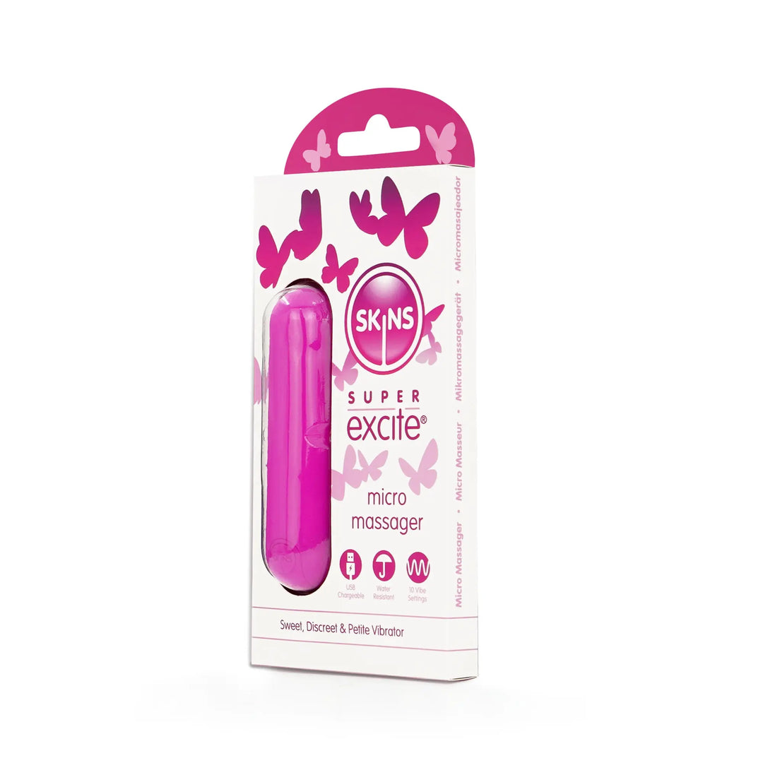 Skins Super Excite Rechargeable Pink Bullet Skins Sexual Health
