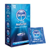 Box of Skins Natural Premium Condoms with a single condom package displayed.