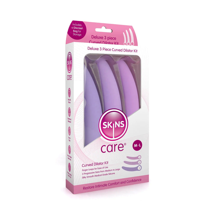 Deluxe 3-Piece Silky Silicone Dilator Set - including sizes M-L