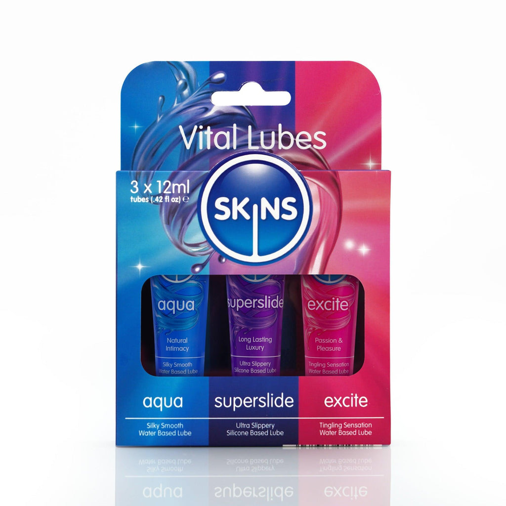 Skins 12ml Sampler Tubes - Vital Lubes 3 Pack - Skins Sexual Health