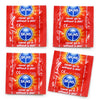 4 ultra thin skins condom foils on a white background