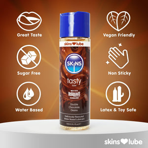 Skins Double Chocolate Water Based Lubricant 4.4 fl oz (130ml) - Skins Sexual Health