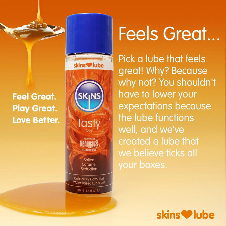 Skins Salted Caramel Water Based Lubricant 4.4 fl oz (130ml) - Skins Sexual Health