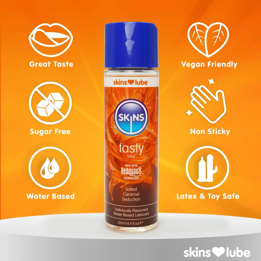 Skins Salted Caramel Water Based Lubricant 4.4 fl oz (130ml) - Skins Sexual Health